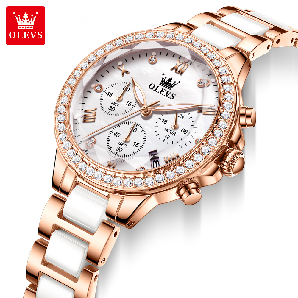 Luxury Ceramic Watch - Relógio de Quartzo Feminino OLEVS 9999