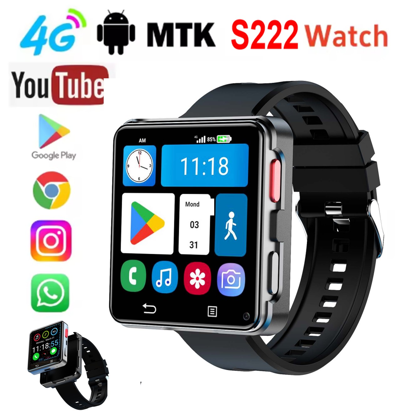 Relógio Inteligente S222 4G co - Watch Smartwatch avaliação e preço