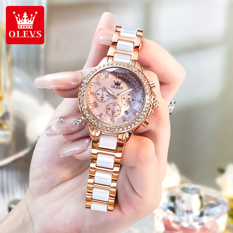 Olevs 9999 relógio feminino ma - Luxury Ceramic Watch avaliação e preço