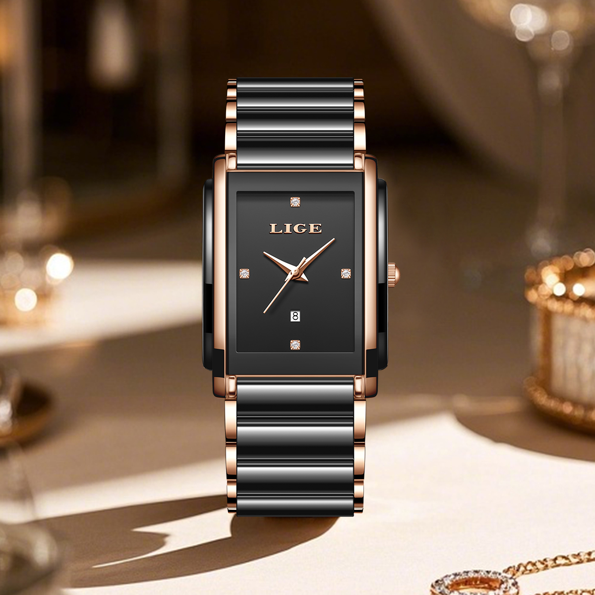 Relógio Elegante LIGE para Mul - Luxury Ceramic Watch avaliação e preço
