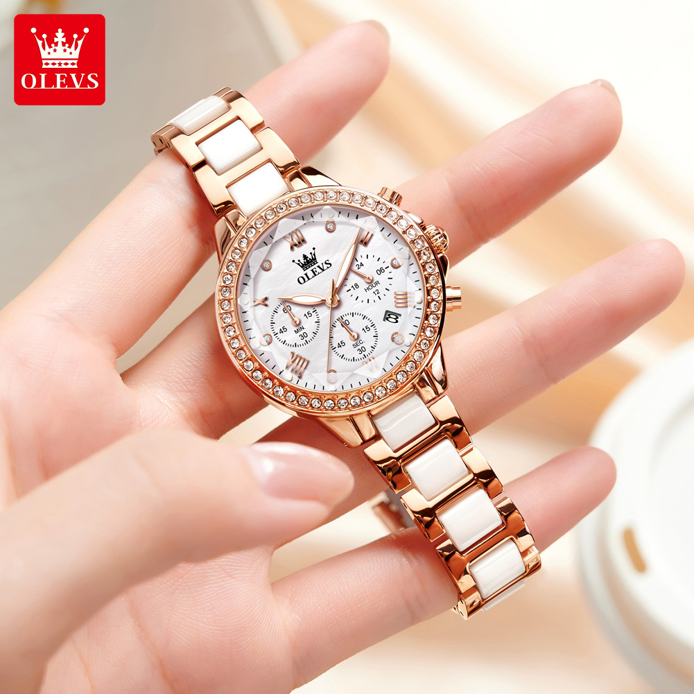 Relógio de Quartzo Feminino OL - Luxury Ceramic Watch avaliação e preço
