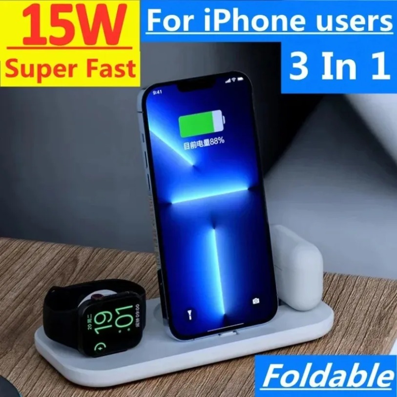 Carregador sem fio dobrável 3  - Watch Xs8 avaliação e preço