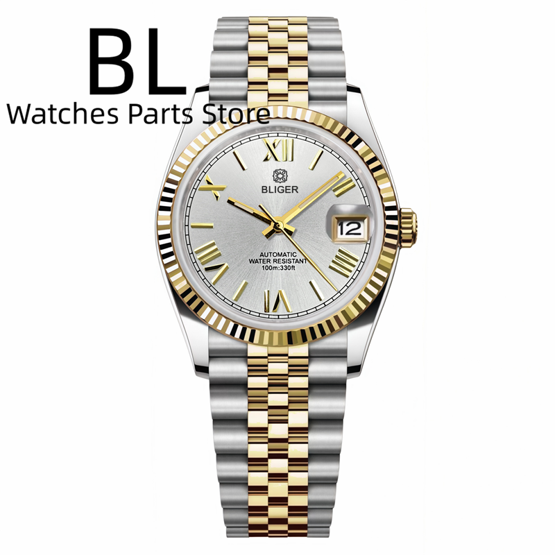 Bliger 36mm39mm dois tons ouro - Rolex Watch Datejust avaliação e preço