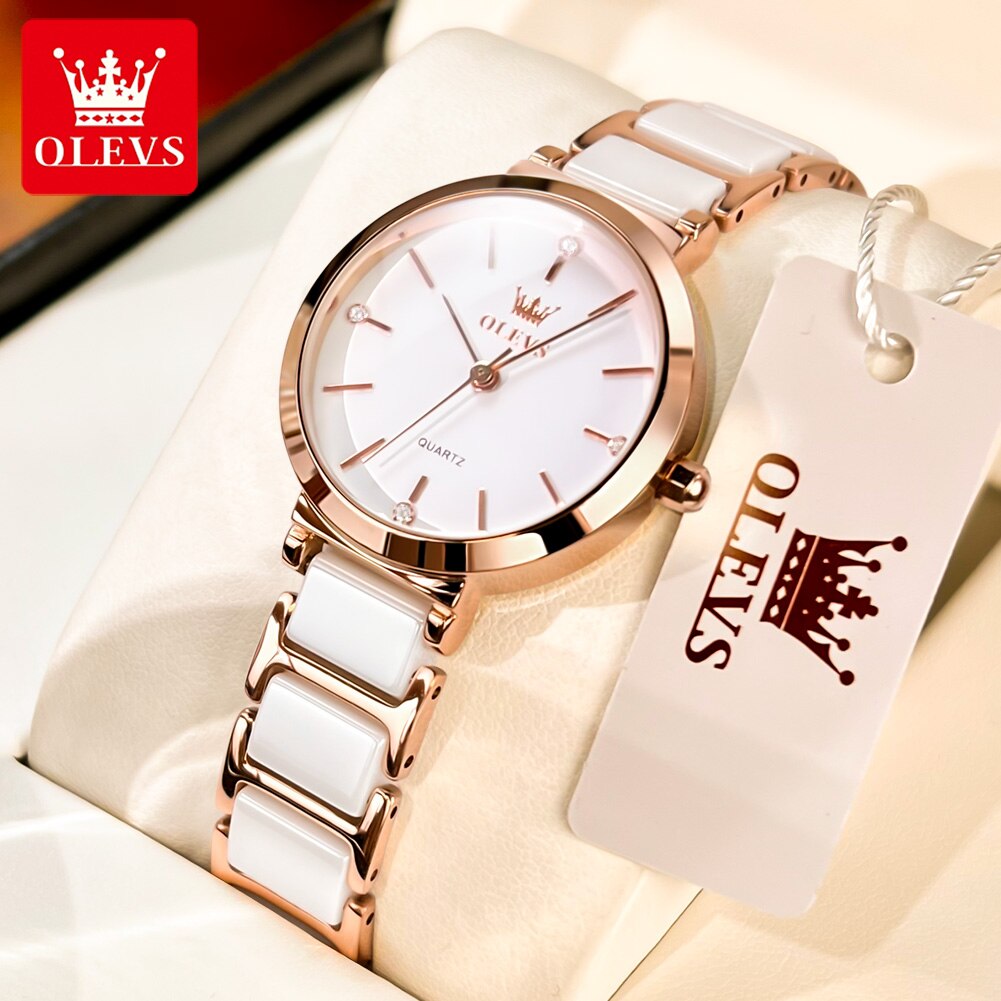 OLEVS-Relógio De Pulso De Quar - Luxury Ceramic Watch avaliação e preço